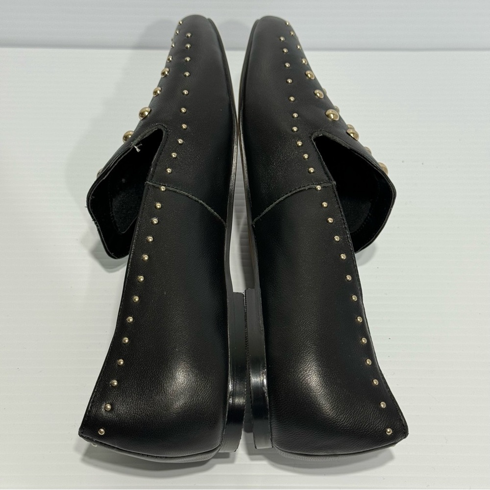 Chicos Black Studded Leather Loafers Size 10 1/2 - Picture 9 of 12